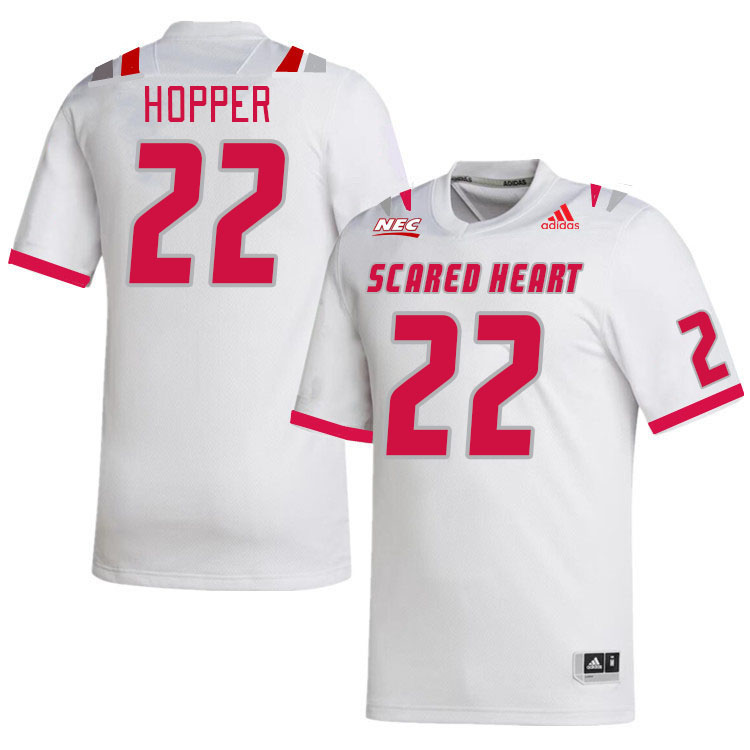 Men-Youth #22 AJ Hopper Scared Heart Pioneers 2023 College Football Jerseys Stitched-White